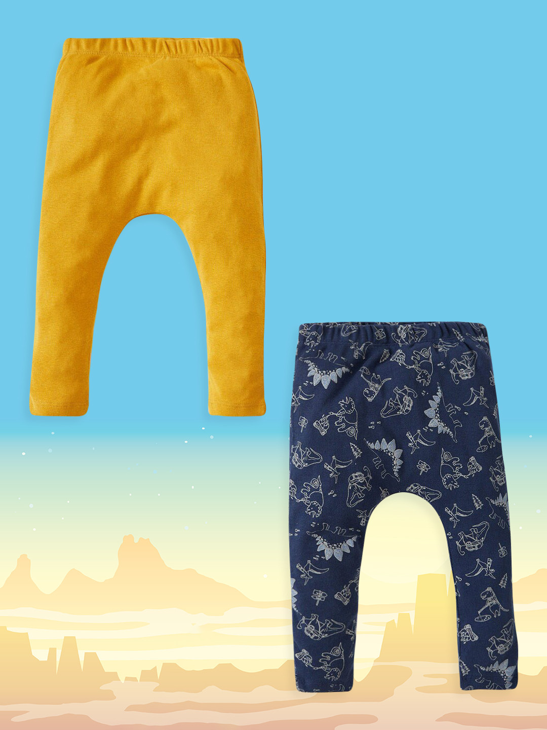 

DeFacto Infant Boys Pack of 2 Cotton Track Pants, Mustard