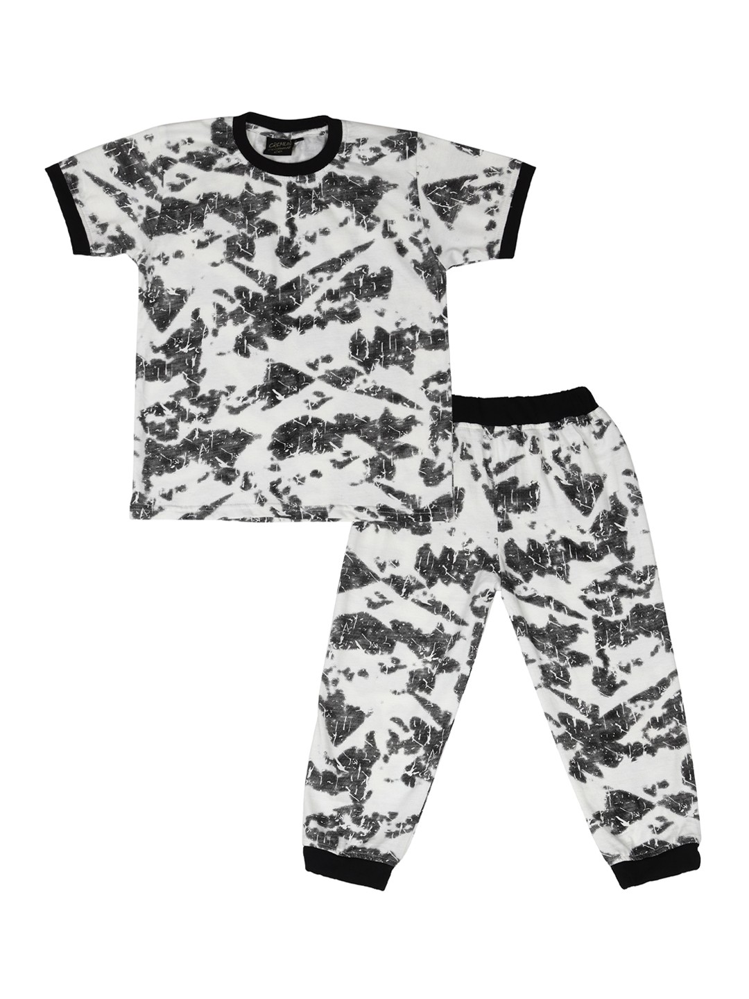 

CREMLIN CLOTHING Unisex Kids White & Grey Printed Night suit