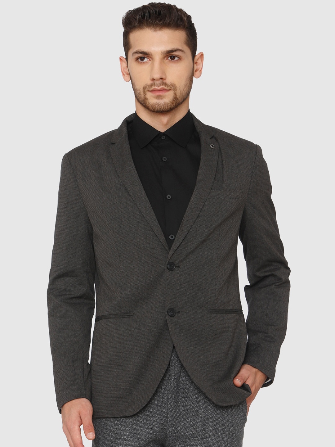 

SELECTED Men Black Solid Slim Fit Single Breasted Blazer