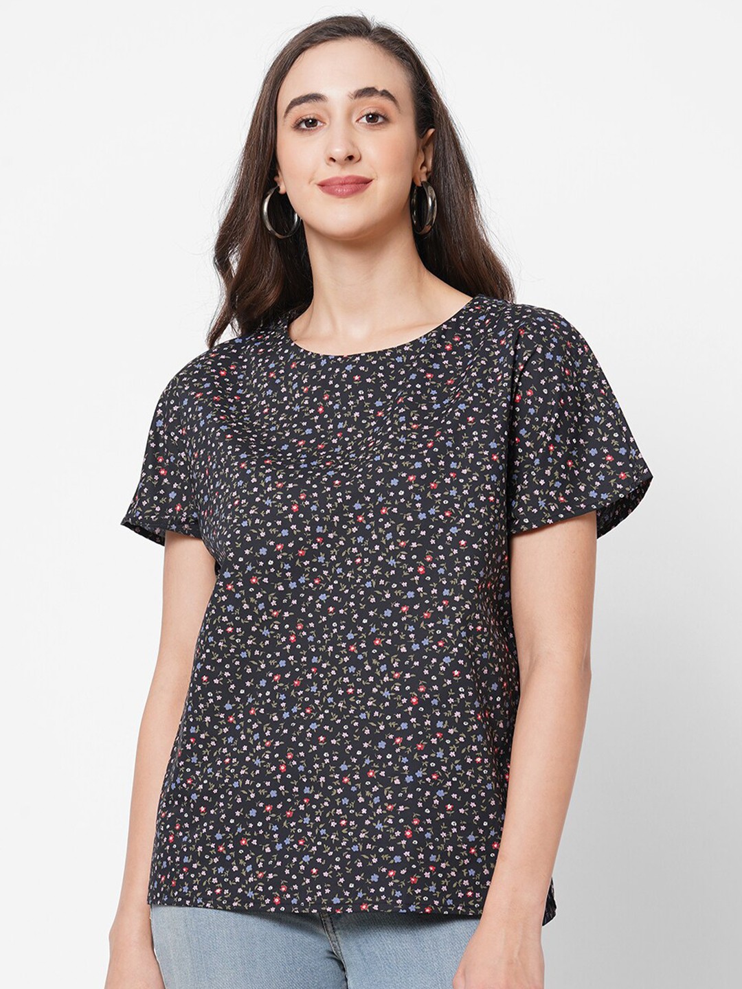 

PAPA BRANDS Black Geometric Print Top