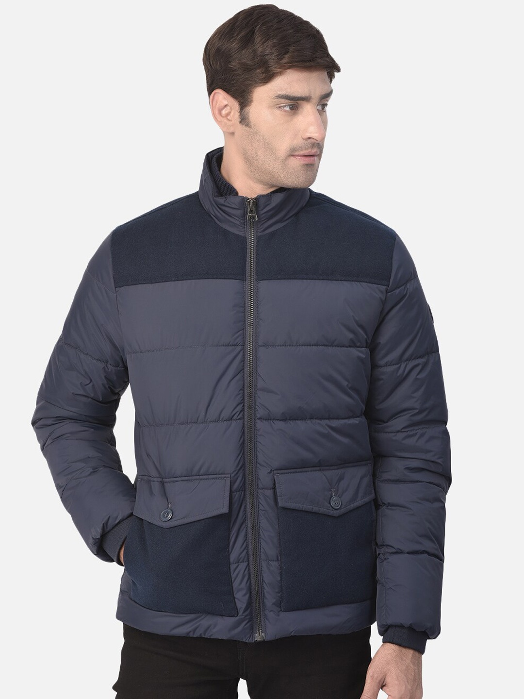 

Woods Men Blue Solid Water Resistant Padded Jacket