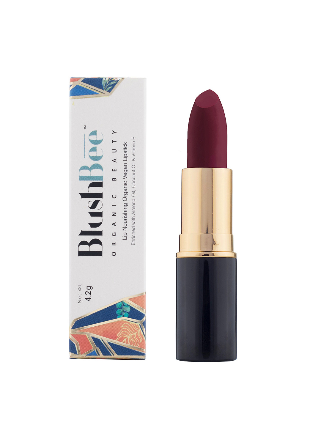 

BlushBee Beauty Lip Nourishing Organic Vegan Natural Matte Lipstick- Wine Waltz, Burgundy