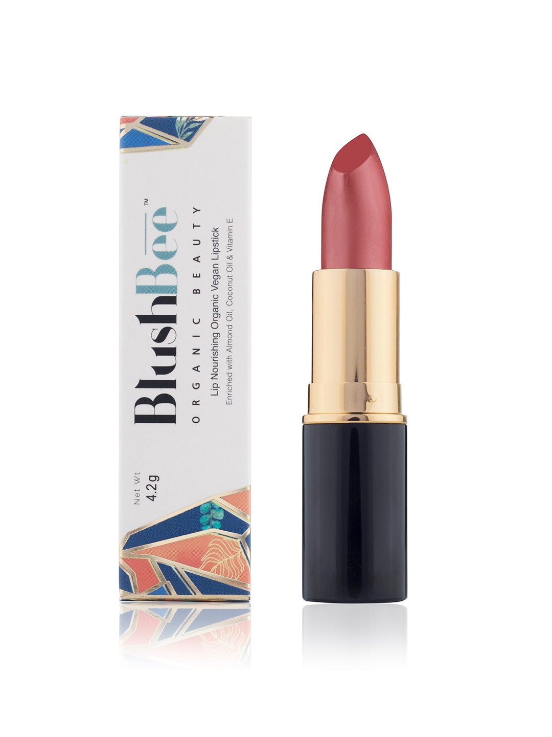 

BlushBee Beauty Lip Nourishing Organic Vegan Natural Matte LipstickVelvet Touch, Peach