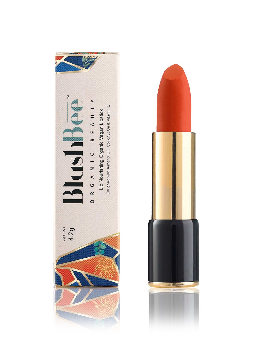 

BlushBee Beauty Lip Nourishing Organic Vegan Natural Matte Lipstick- Sunset Zone Orange