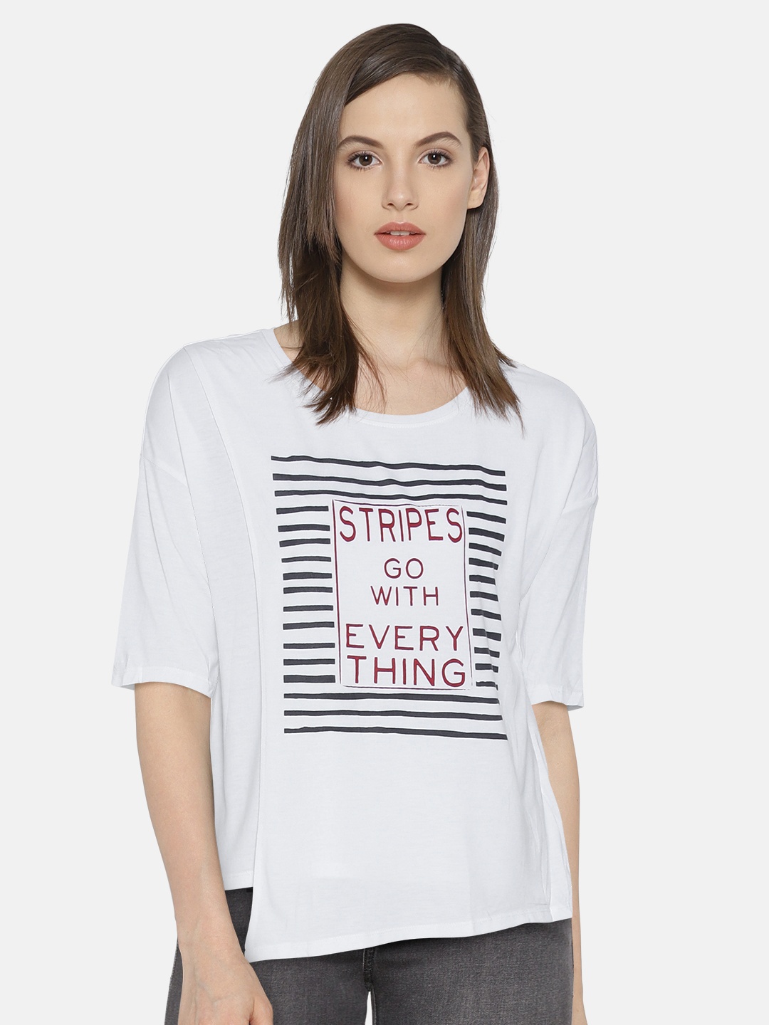 

Vero Moda Women White Printed Regular Top