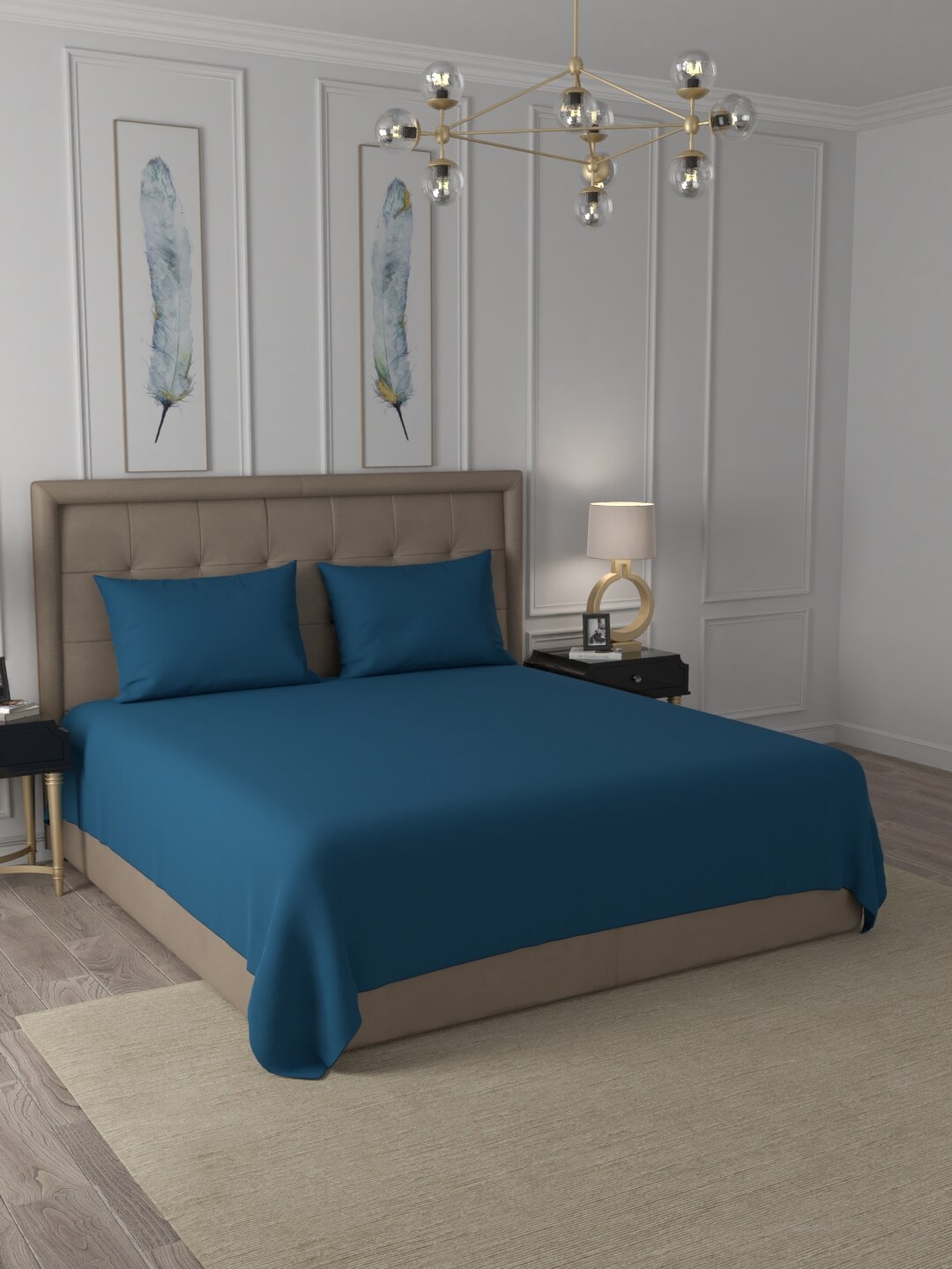 

Livpure Smart Blue 300 TC Cotton King Bedsheet with 2 Pillow Covers
