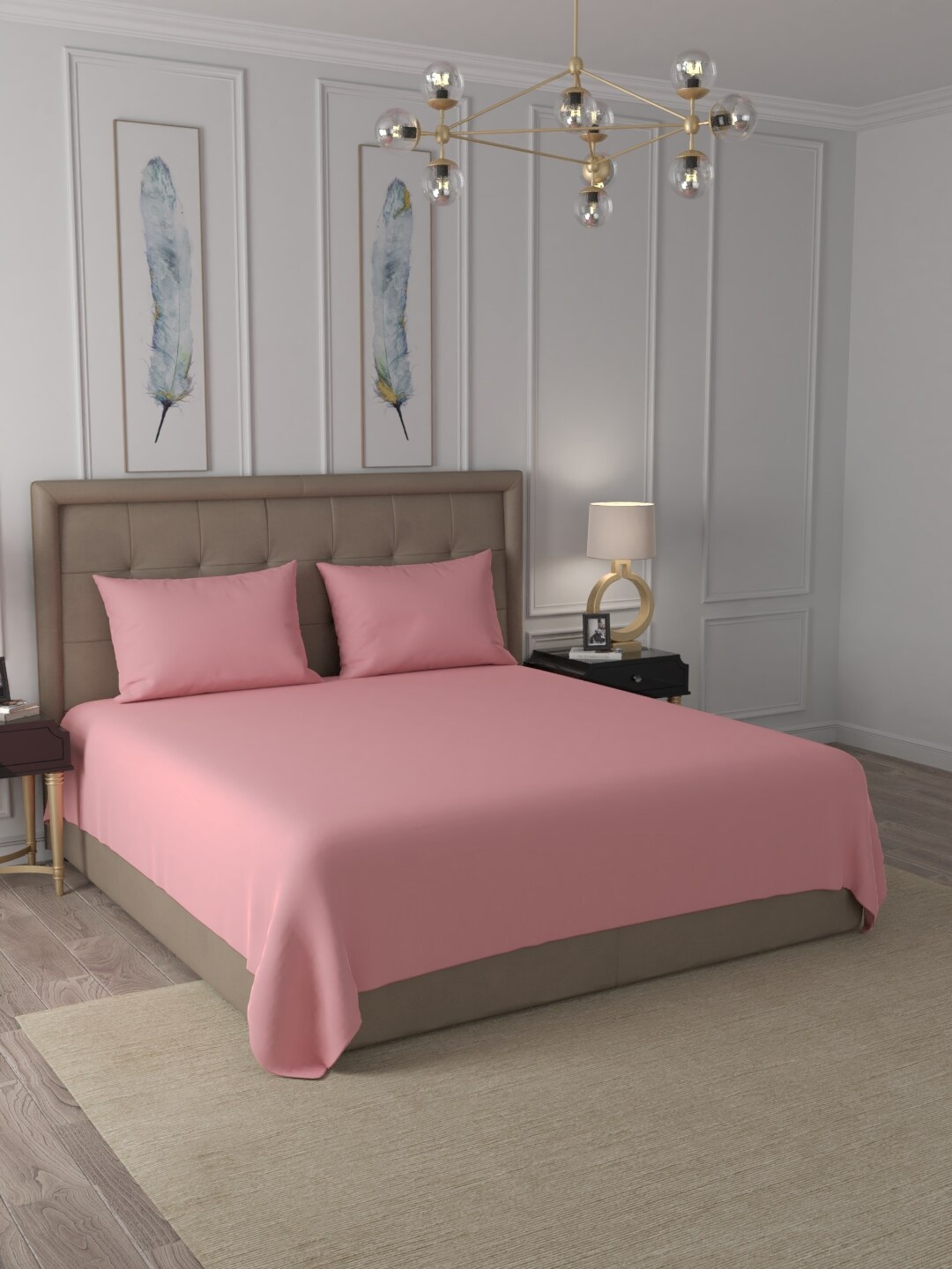 

Livpure Smart Pink 300 TC Queen Bedsheet with 2 Pillow Covers