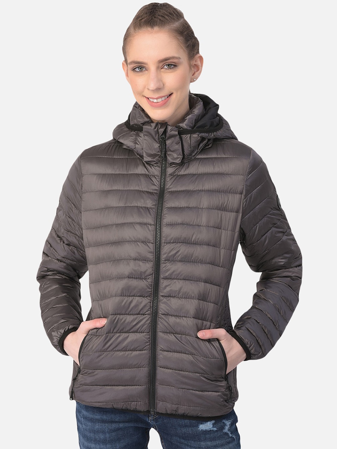 

Woods Women Grey Water Resistant Longline Tailored Jacket