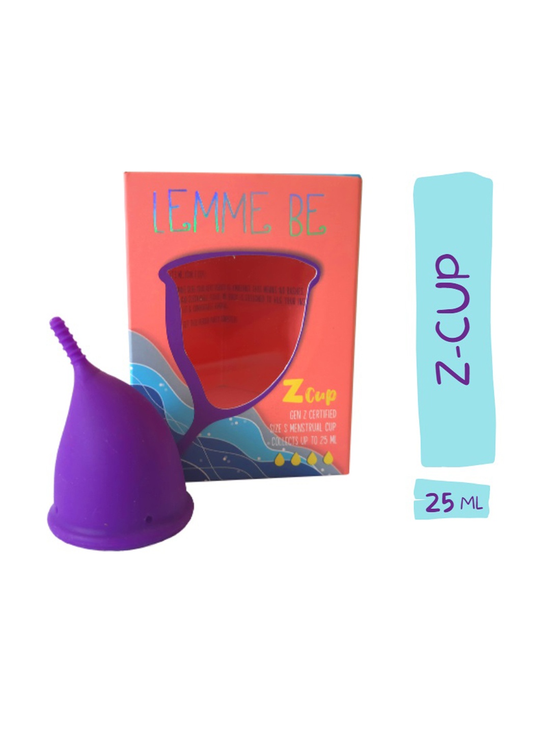 

LEMME BE Ultra Soft & Rash Free Reusable Menstrual Z Cup - Medium 25 ml - Purple