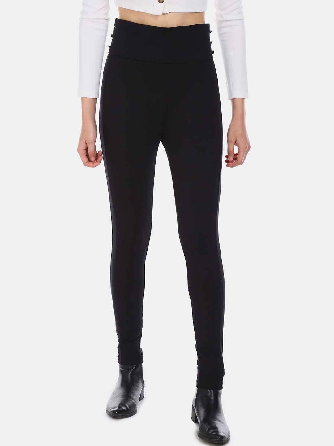 

ELLE Women Black Solid Treggings