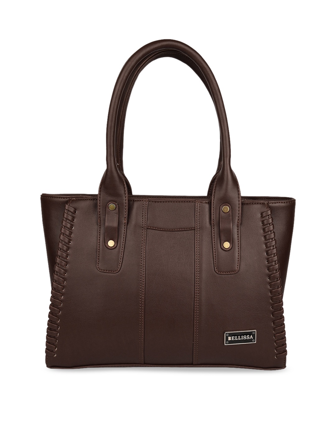 

Bellissa Brown Solid Structured Handheld Bag