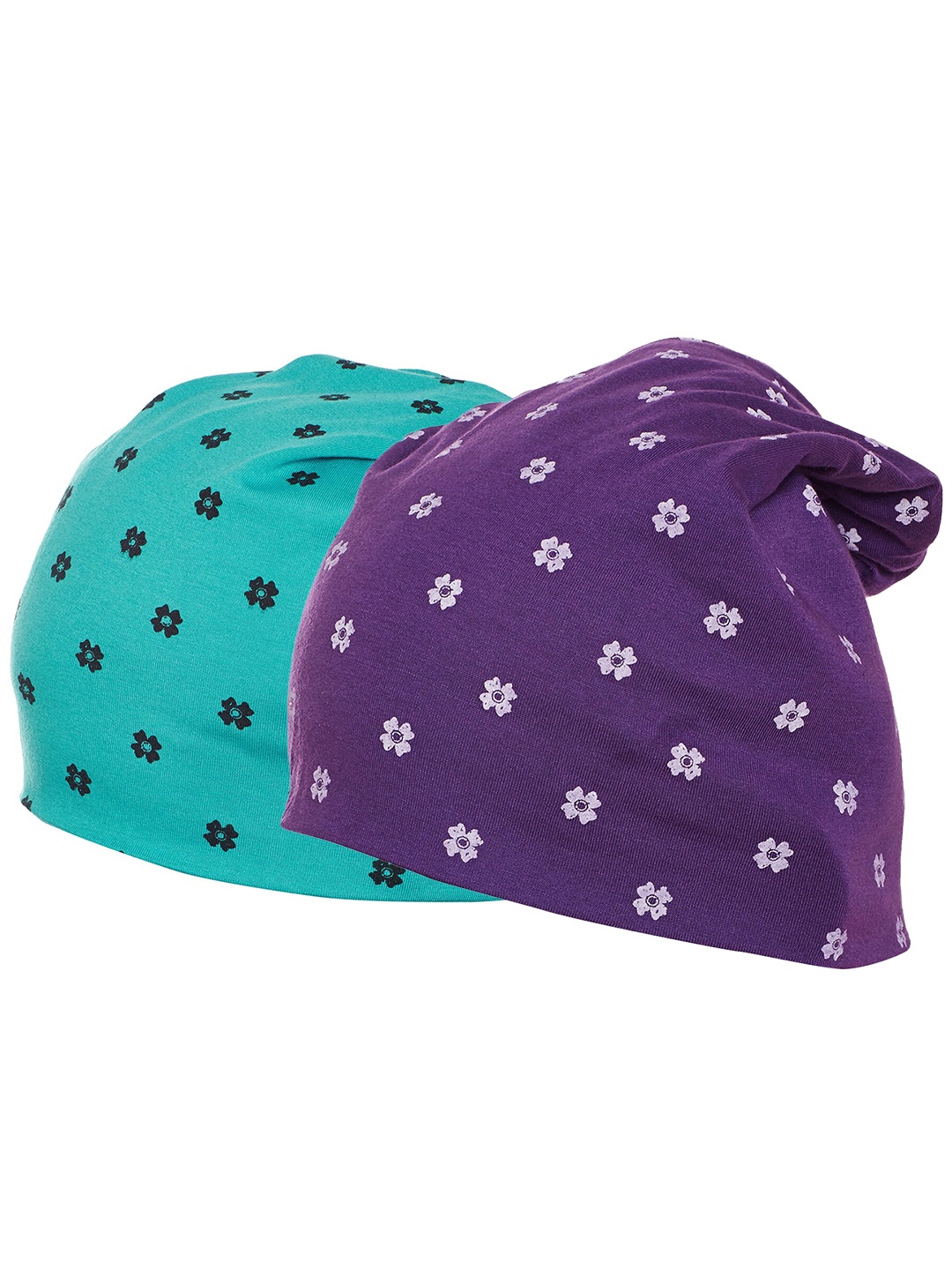 

VIMAL JONNEY Women Pack of 2 Printed Beanie, Purple