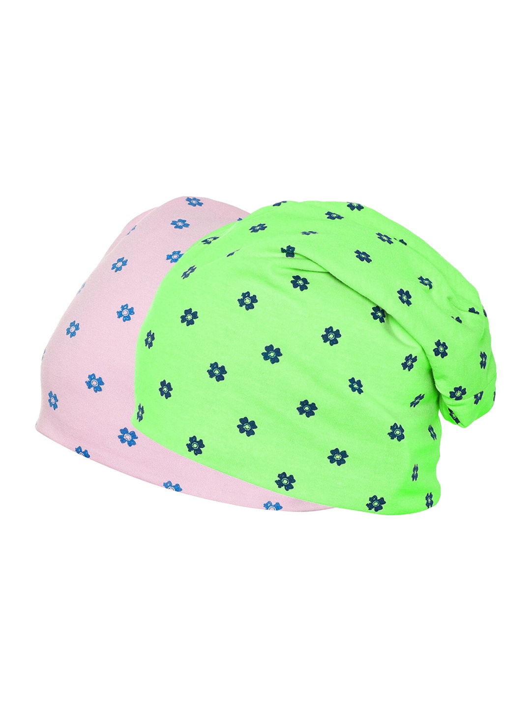 

VIMAL JONNEY Women Set of 2 Green & Pink Printed Beanie