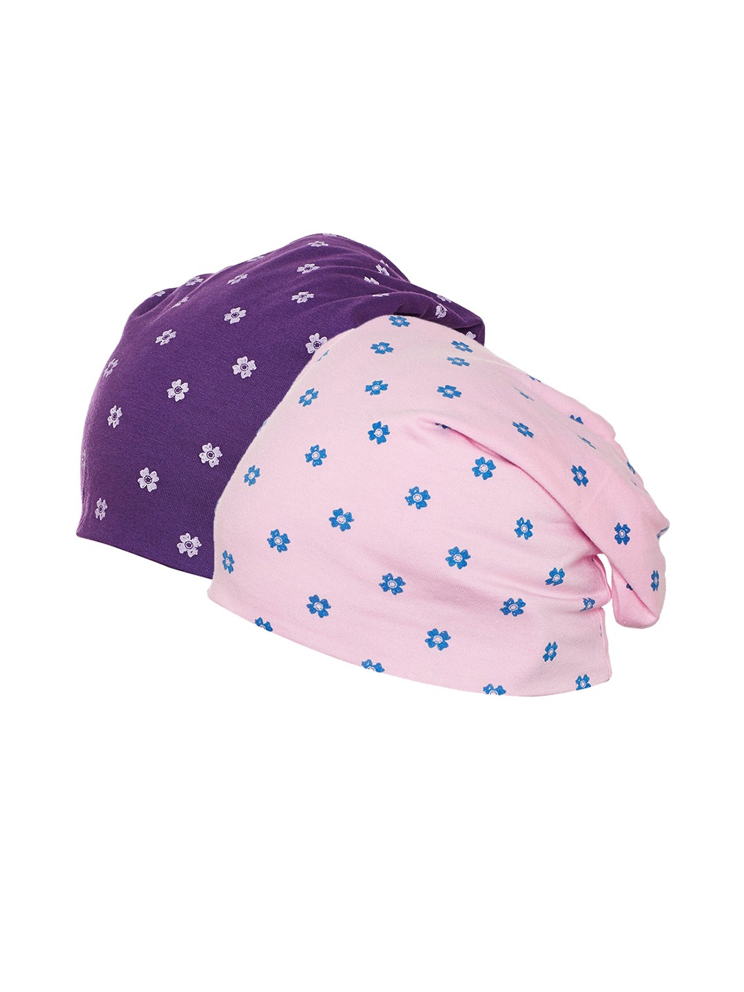 

VIMAL JONNEY Women Pack Of 2 Purple & Pink Printed Beanie