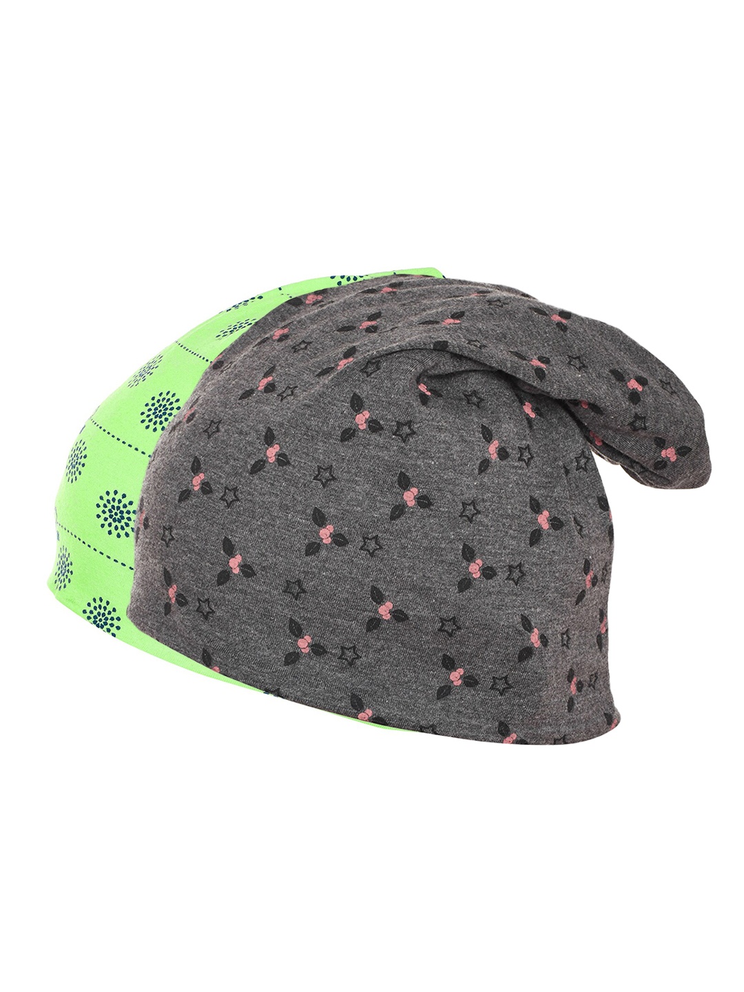 

VIMAL JONNEY Women Pack Of 2 Green & Grey Printed Beanies