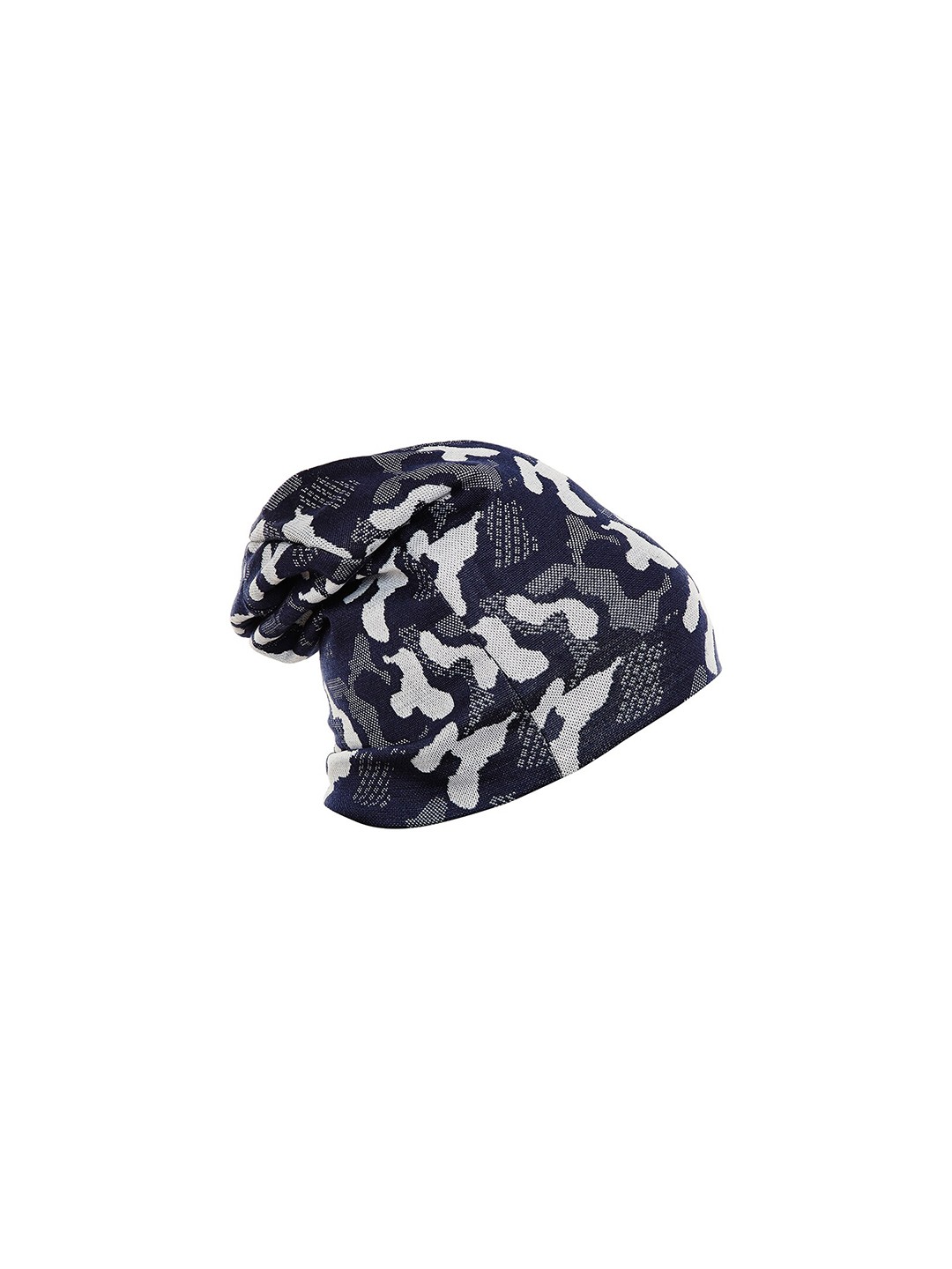 

VIMAL JONNEY Unisex Navy Blue & White Printed Beanie