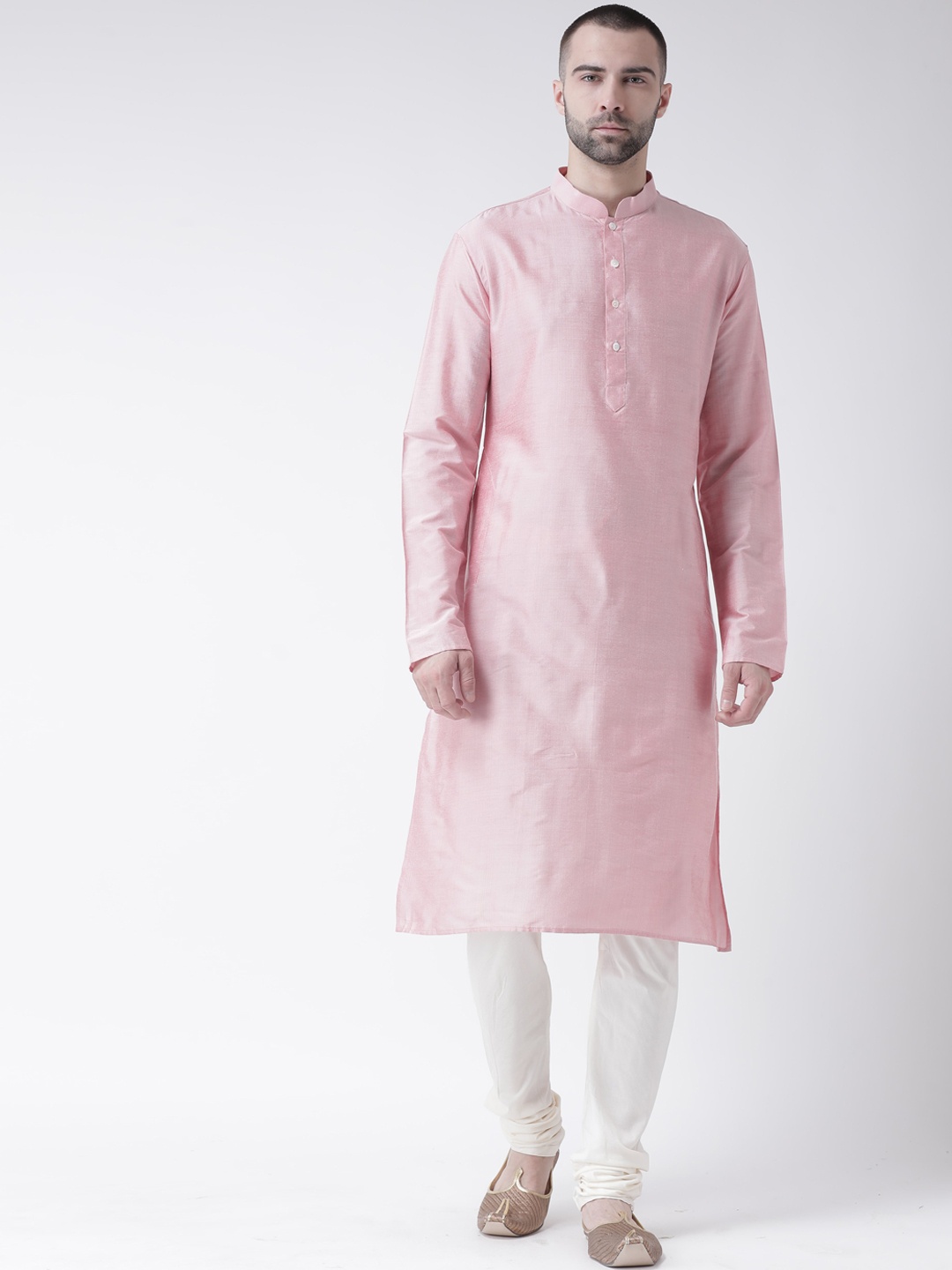 

KISAH Men Pink Solid Straight Kurta