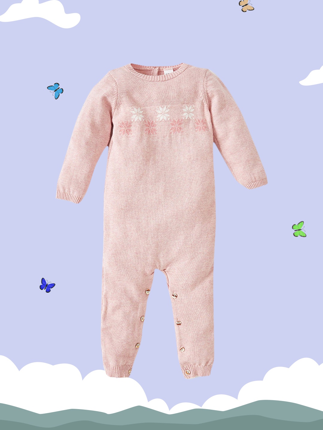 

DeFacto Girls Pink Pure Cotton Solid Romper