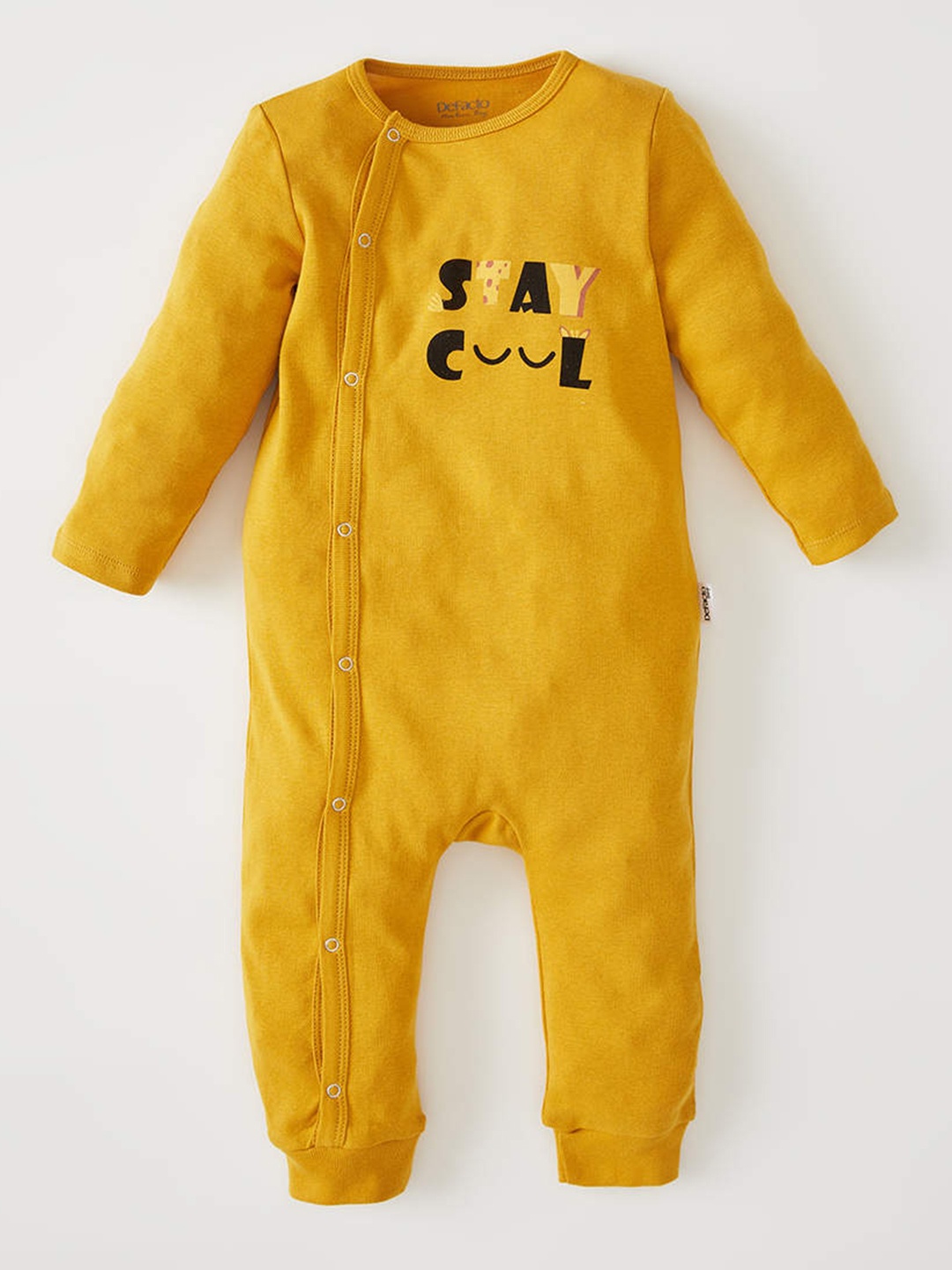 

DeFacto Infant Boys Mustard Yellow Cotton Printed Rompers