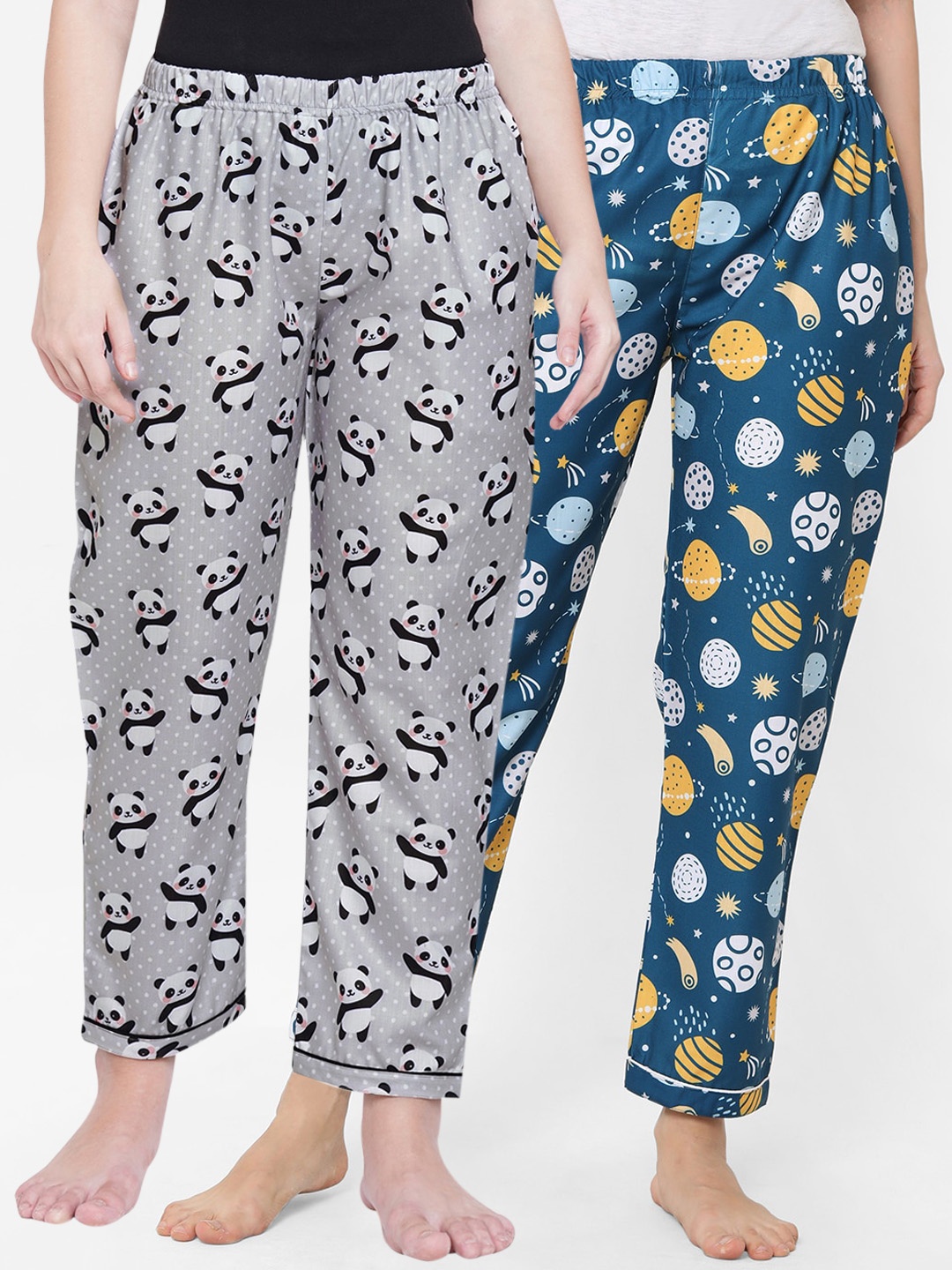 

FashionRack Women Pack Of 2 Printed Lounge Pants, Grey