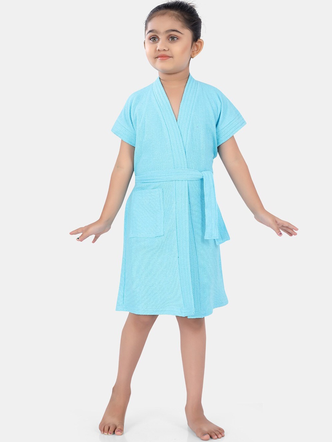 

POPLINS Kids Blue Solid Turkish Bathrobes