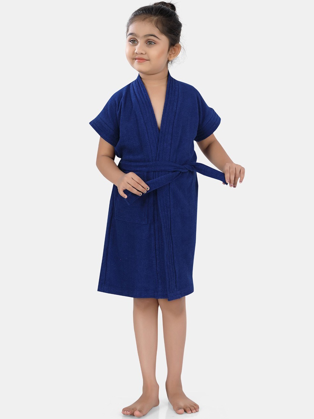 

POPLINS Kids Blue Solid Bath Robe