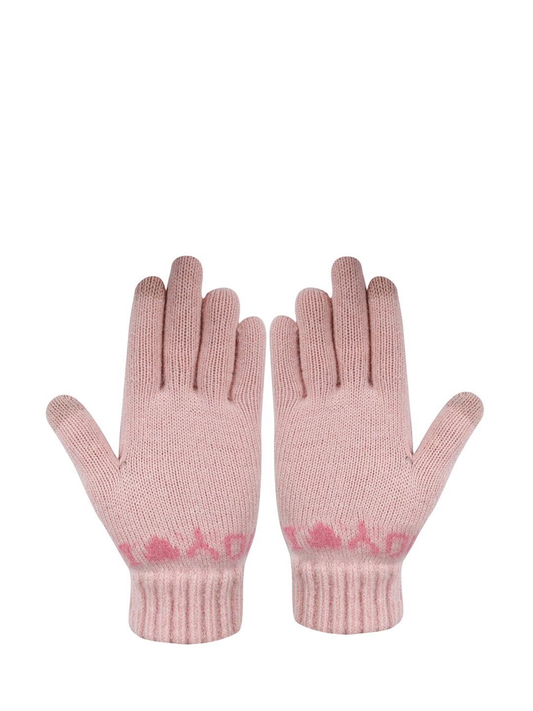 

LOOM LEGACY Women Mauve Patterned Hand Gloves