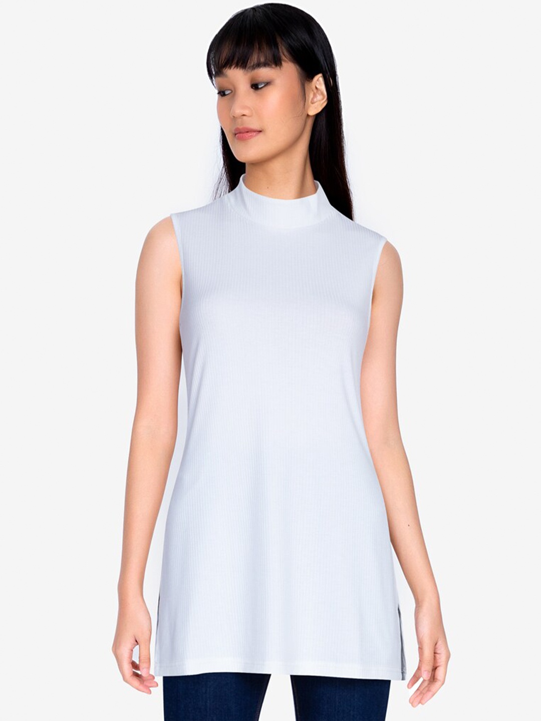 

ZALORA BASICS Women White High Neck Tunic
