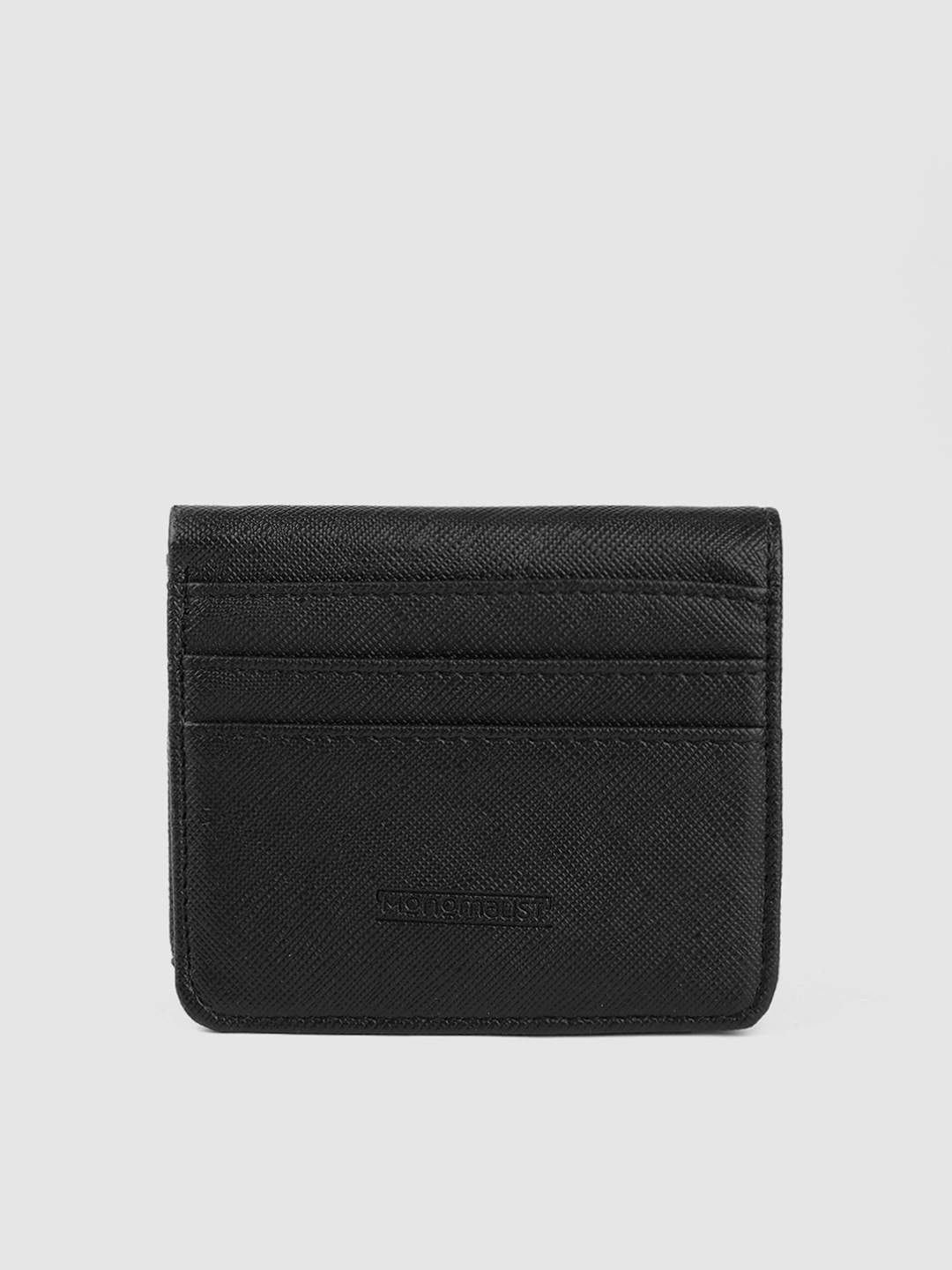 

DeFacto Men Black Saffiano Textured Two Fold Wallet