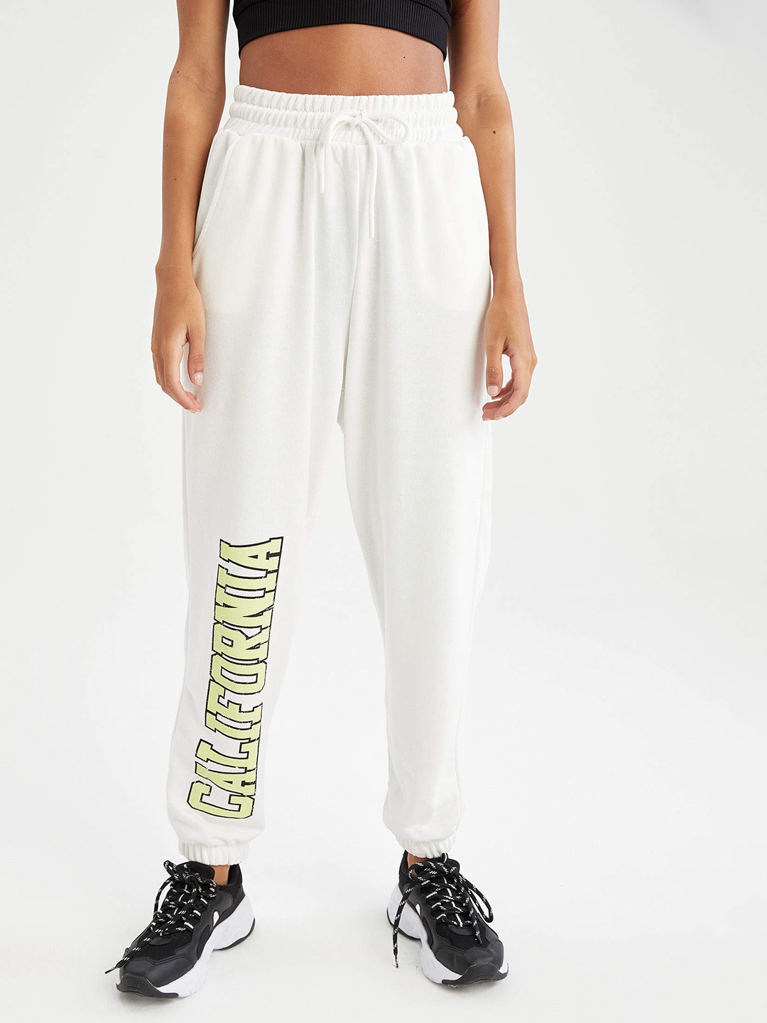

DeFacto Women White Printed Joggers
