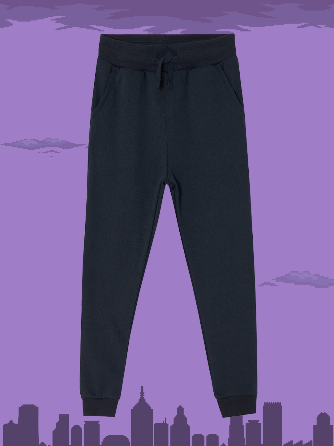 

DeFacto Boys Navy Blue Solid Slim Fit Joggers