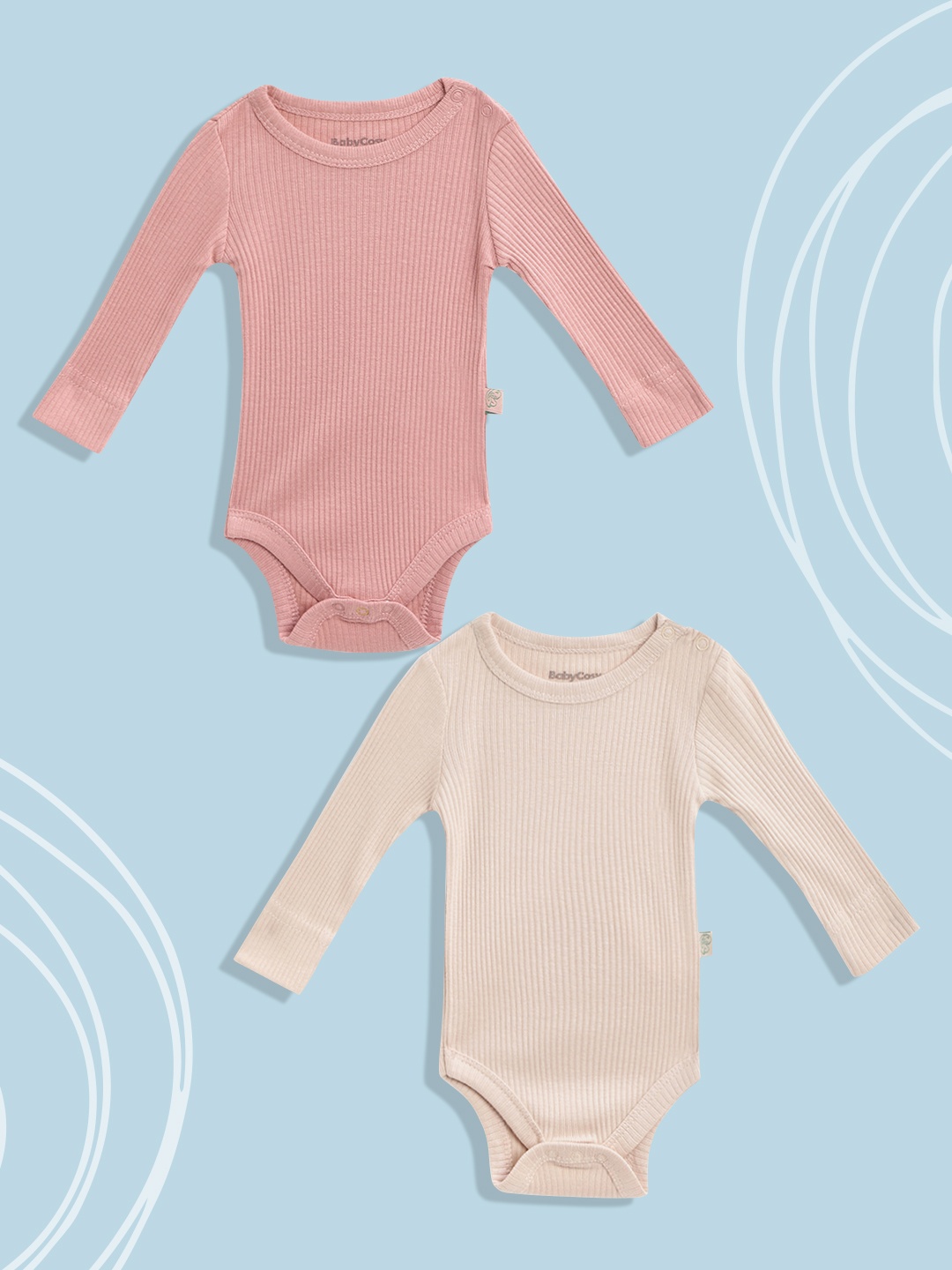 

Defacto Infant Girls Pack of 2 Ribbed Bodysuits, Cream