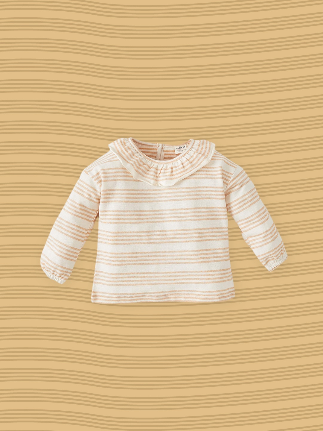 

DeFacto Girls White & Beige Striped Top