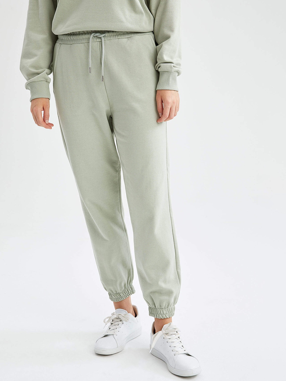 

DeFacto Women Mint Green Solid Joggers