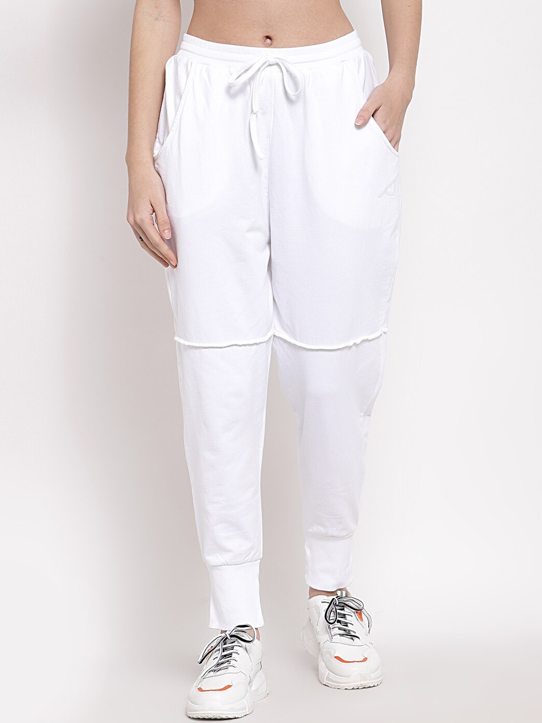 

I Am Animal Women White Organic Cotton Loose Fit Storm Joggers