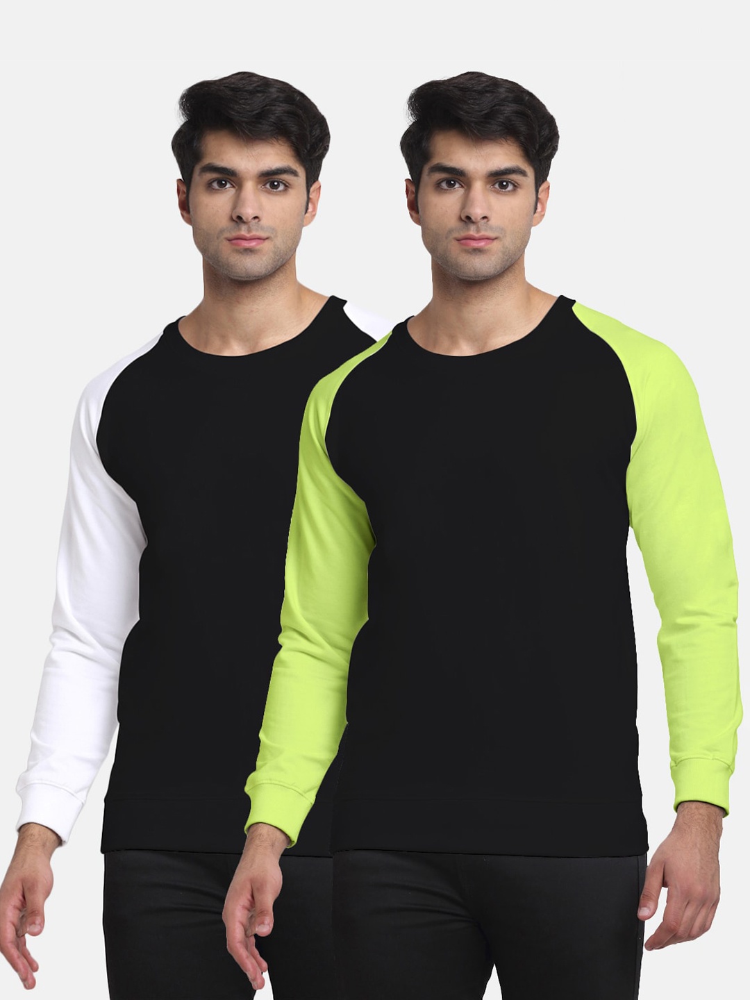 

Friskers Men Pack of 2 Multicoloured Colourblocked Sweatshirt, Multi