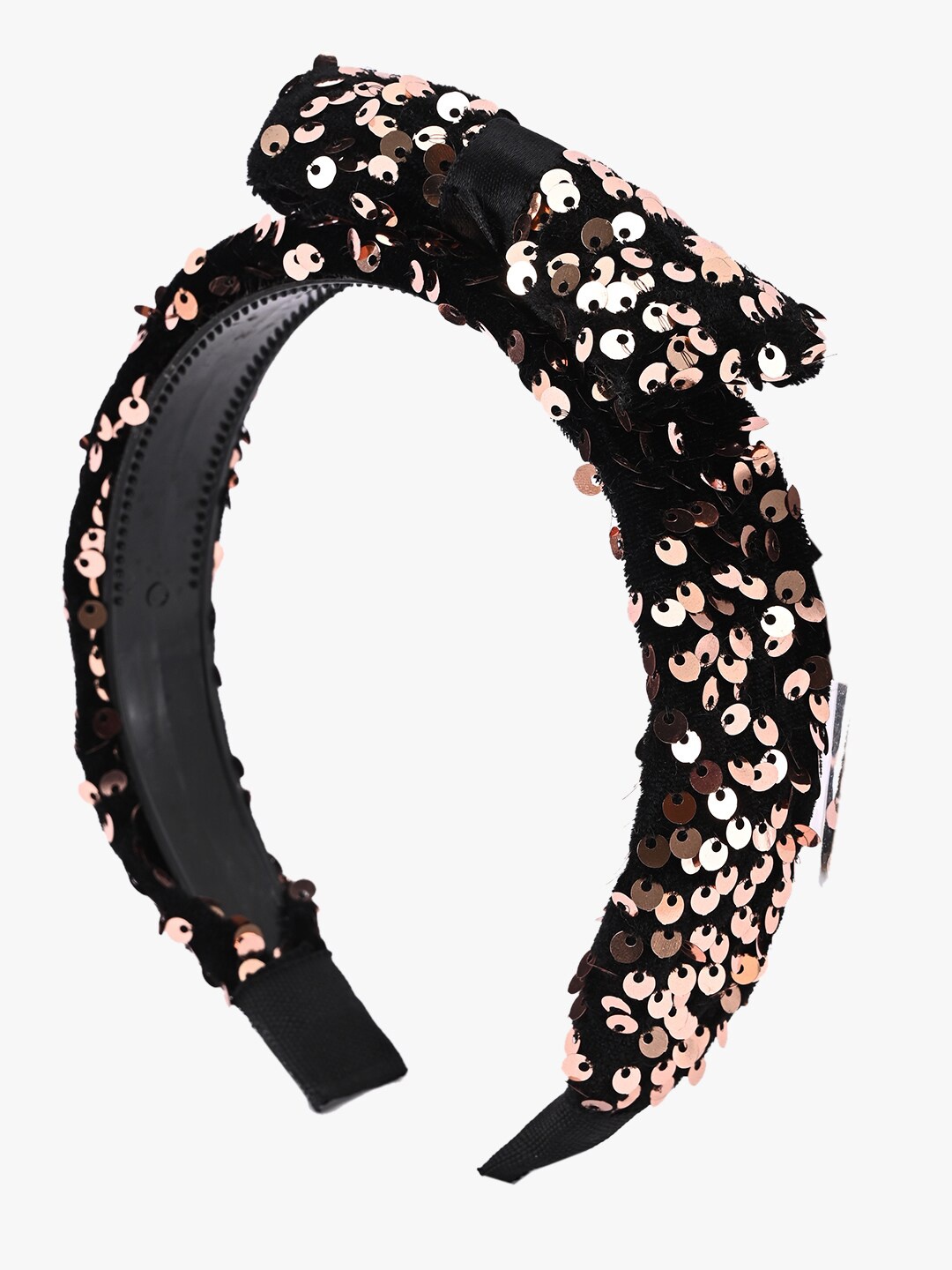 

BuckleUp Women Black & Gold-Toned Embellished Hairband