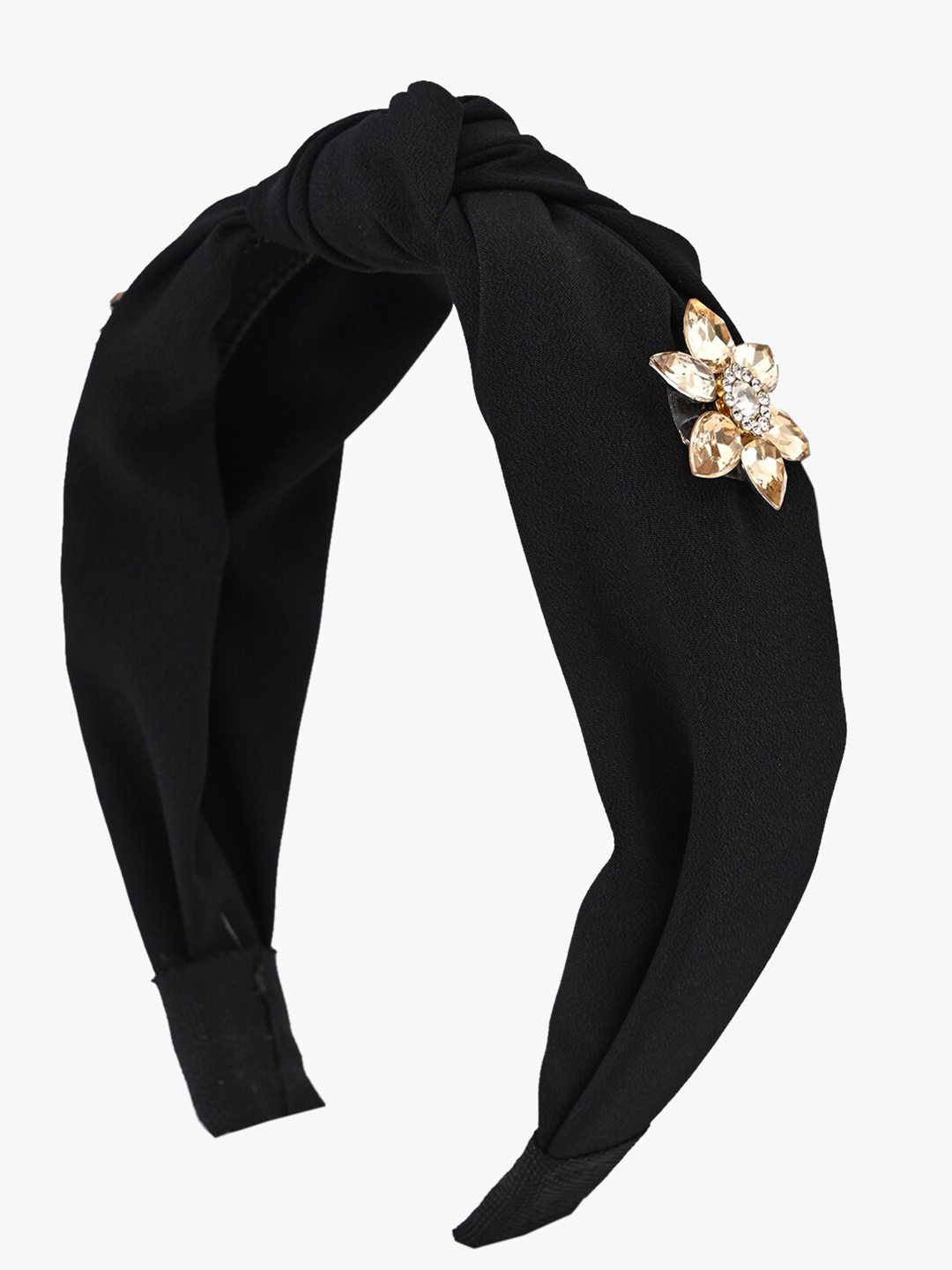 

BuckleUp Women Black & Gold-Toned Embellished Hairband