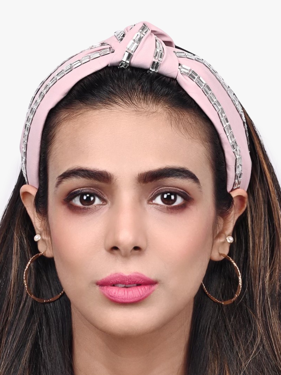 

BuckleUp Women Pink & Silver-Toned Embellished Hairband