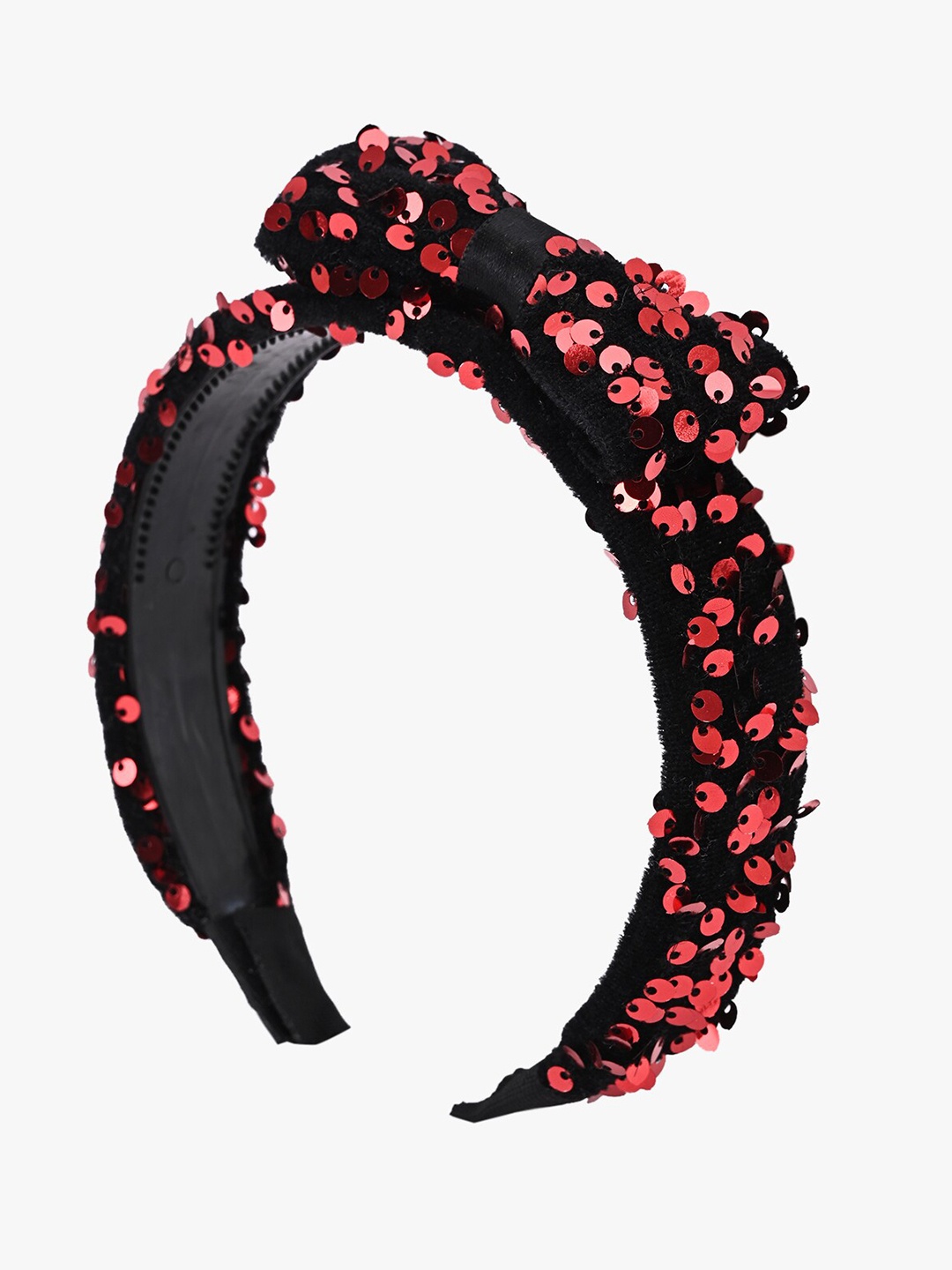 

BuckleUp Women Red & Black Bow Embellished Hairband