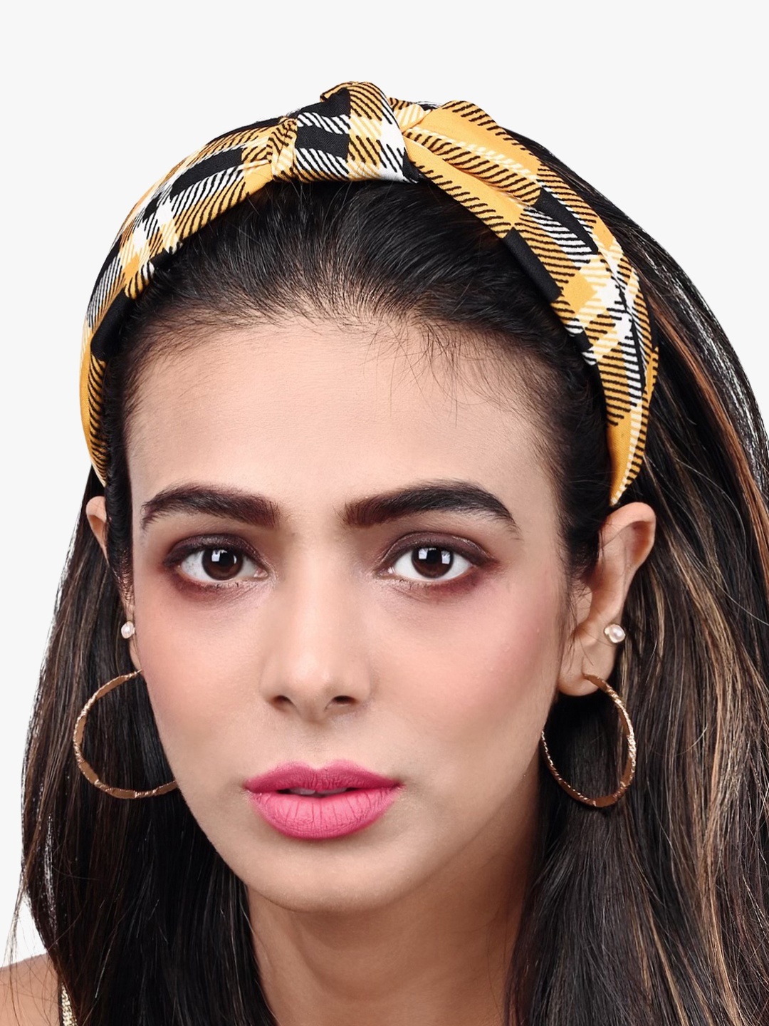 

BuckleUp Women Yellow & Black Checked Hairband