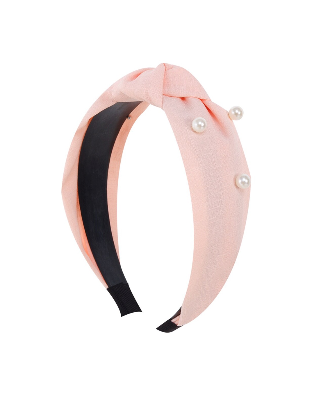 

BuckleUp Women Peach-Coloured & White Embellished Hairband