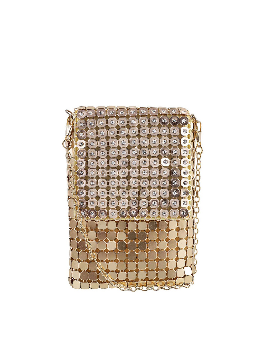 

Metro Gold-Toned Embellished Foldover Clutch