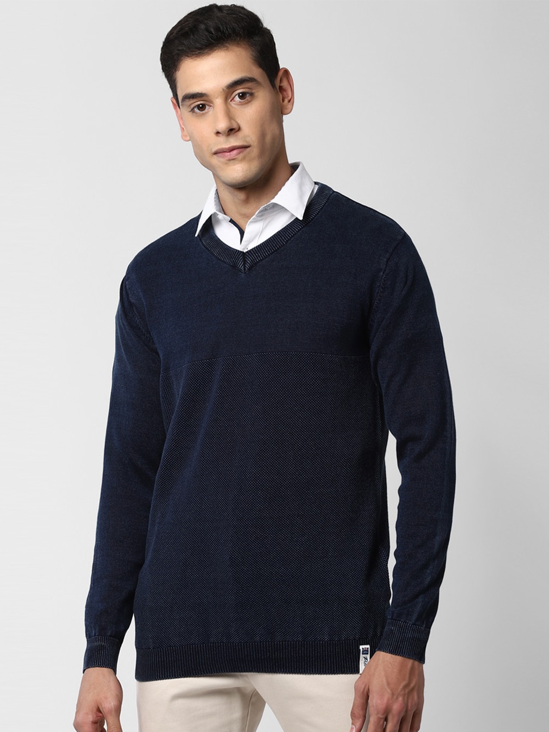 

Peter England Casuals Men Navy Blue Solid Pullover