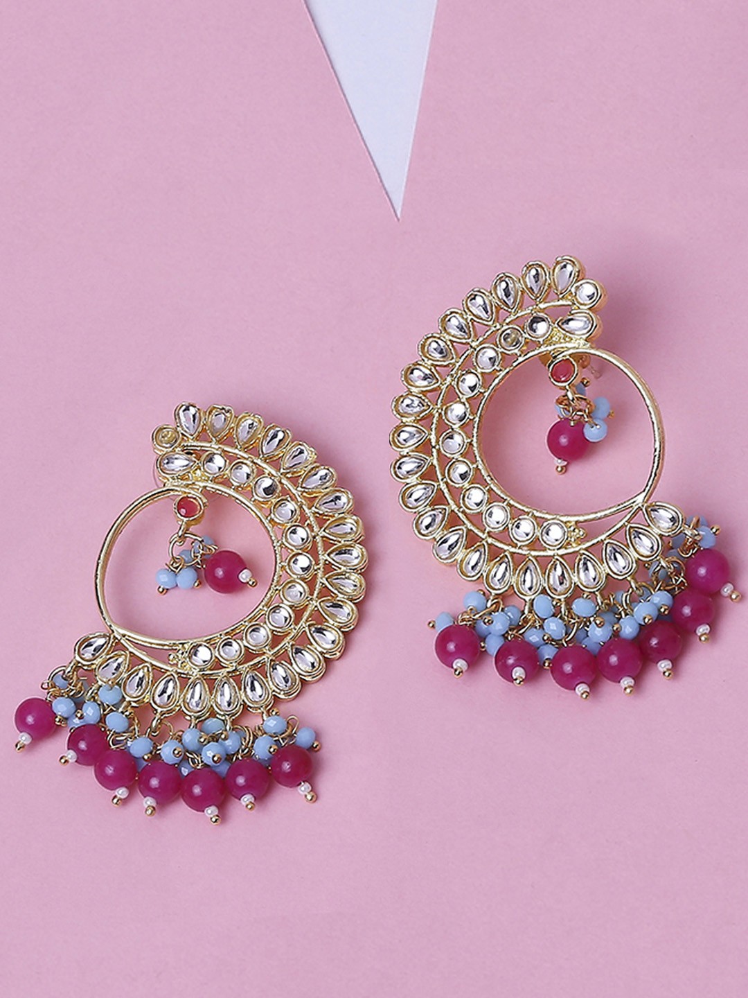 

OOMPH Red Circular Drop Earrings