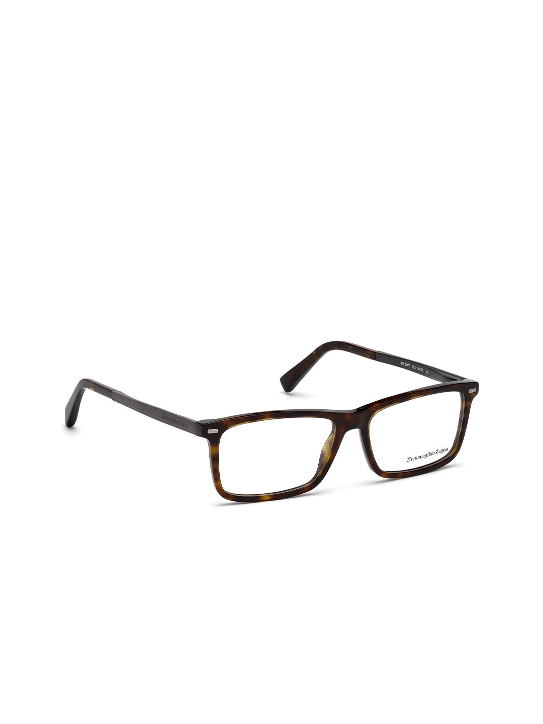 

Ermenegildo Zegna Men Transparent & Brown Full Rim Rectangle Frames EZ5074 54 052