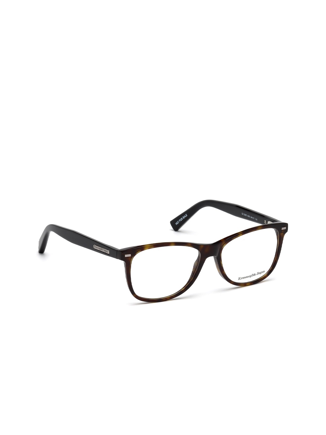 

Ermenegildo Zegna Men Transparent & Brown Abstract Full Rim Oval Frames