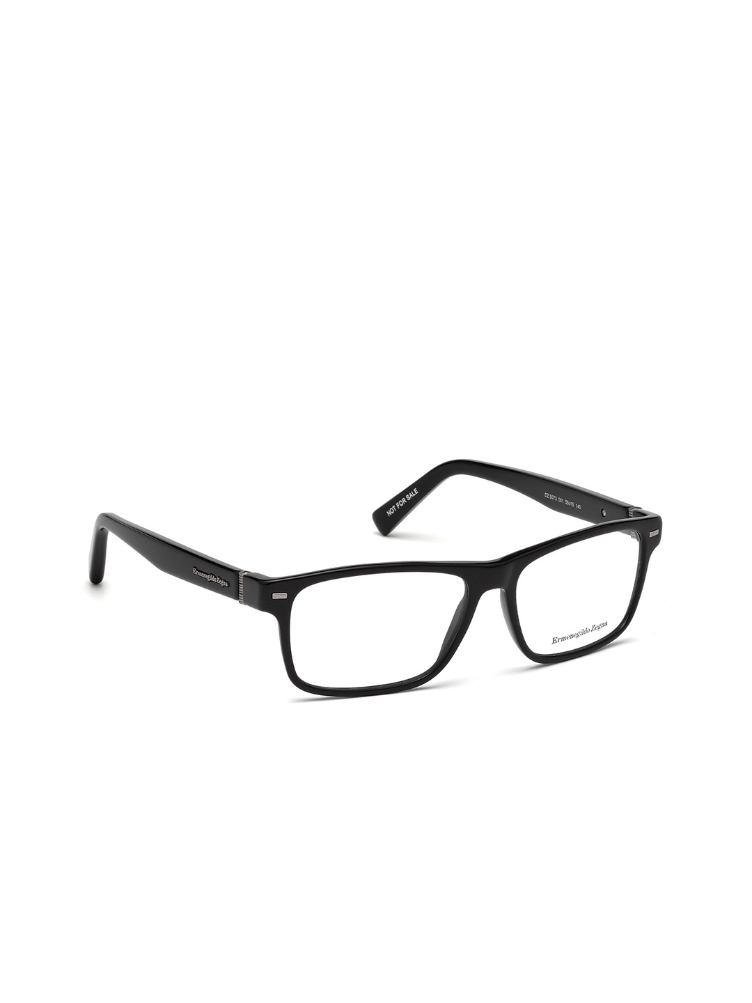 

Ermenegildo Zegna Men Transparent & Black Full Rim Rectangle Frames