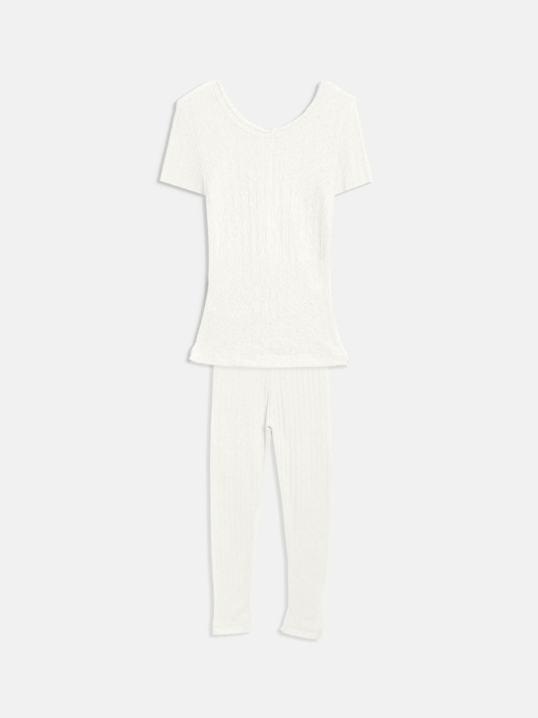 

Kanvin Girls Off White Self-Design Thermal Set