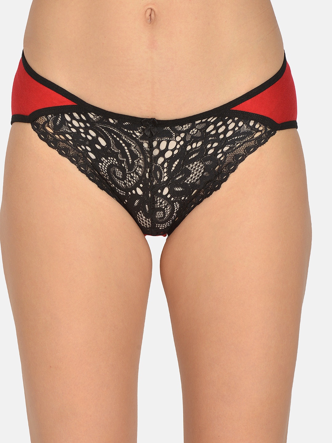 

mod & shy Women Red & Black Self-Design Basic Briefs